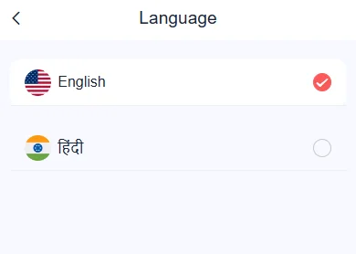 Select language of your choice